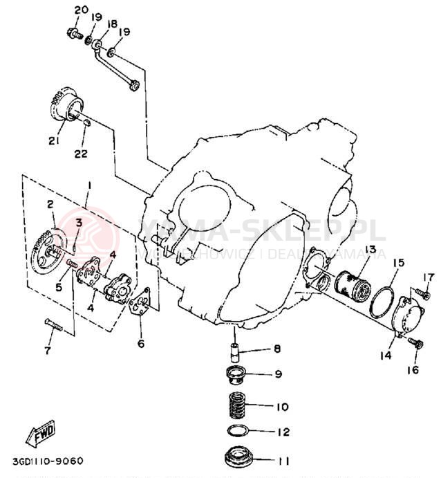 Schemat "Pompa olejowa" do Yamaha WARRIOR YFM350XB