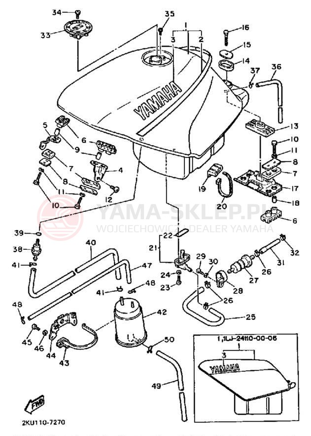 Schemat "zbiornik paliwa" do Yamaha FZ700TC/FZ700T