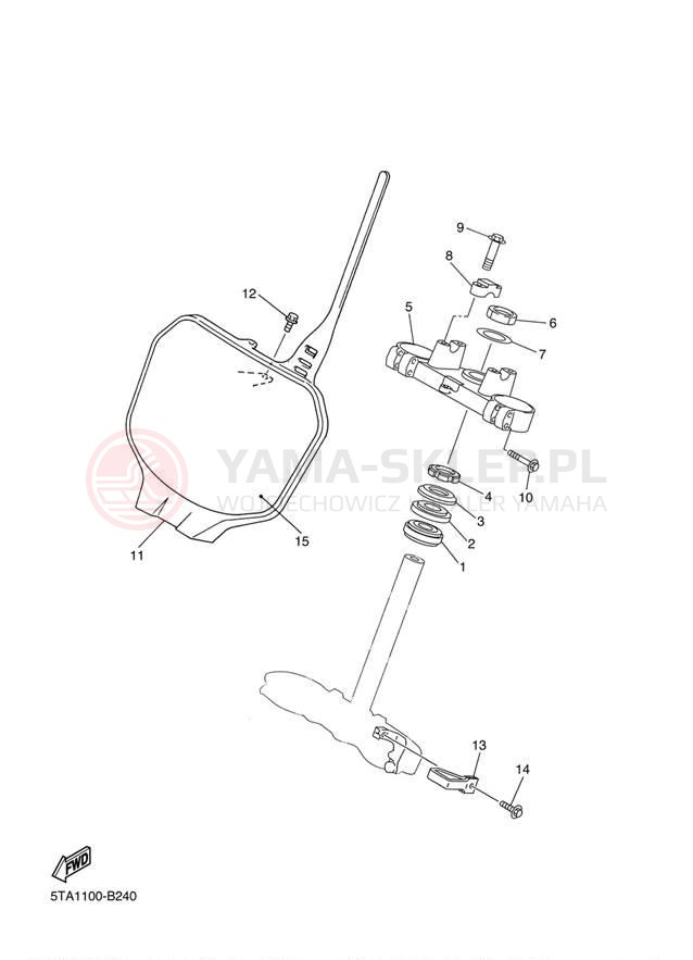 Schemat "Półki zawieszenia" do Yamaha YZ250F YZ250FR