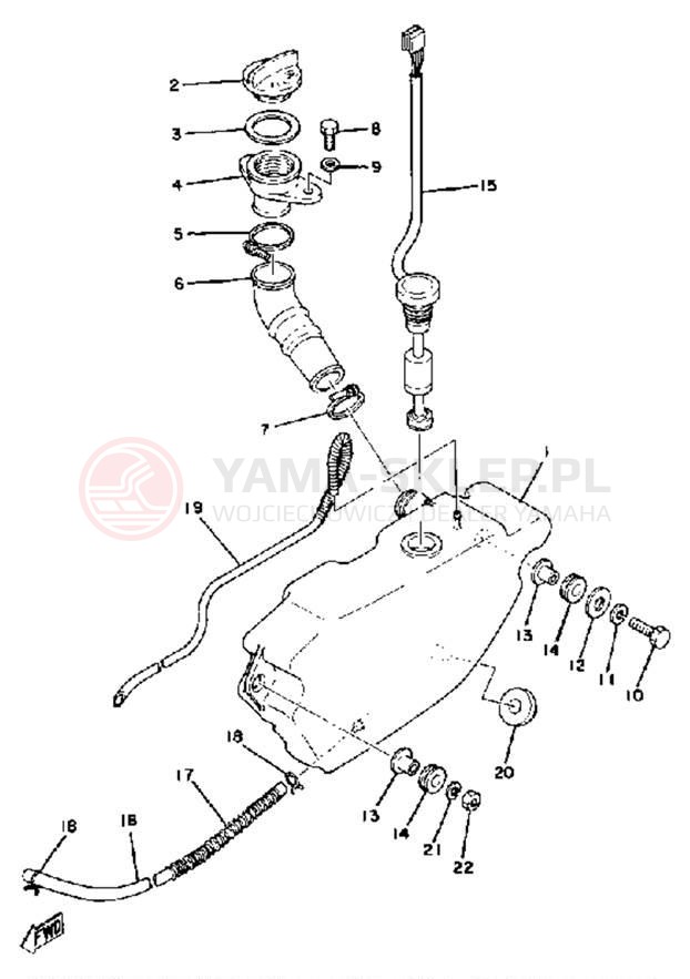 Schemat "Miska olejowa" do Yamaha RD400F