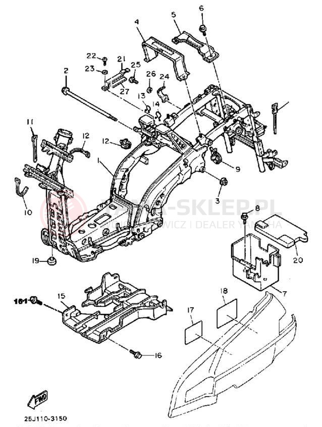 Schemat "rama" do Yamaha RIVA 180 XC180K/XC180KC