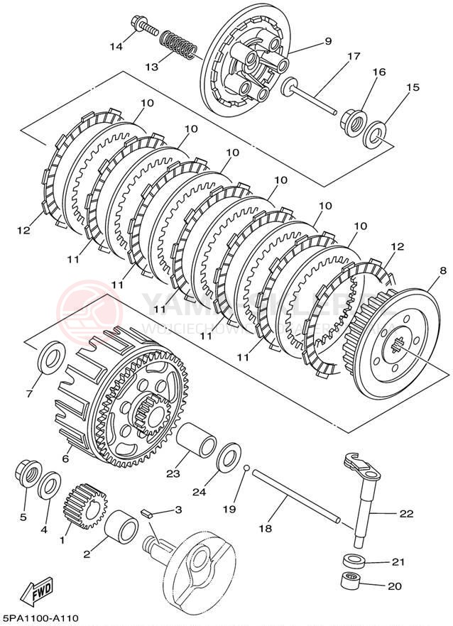 Schemat "sprzęgło" do Yamaha YZ85 YZ85P