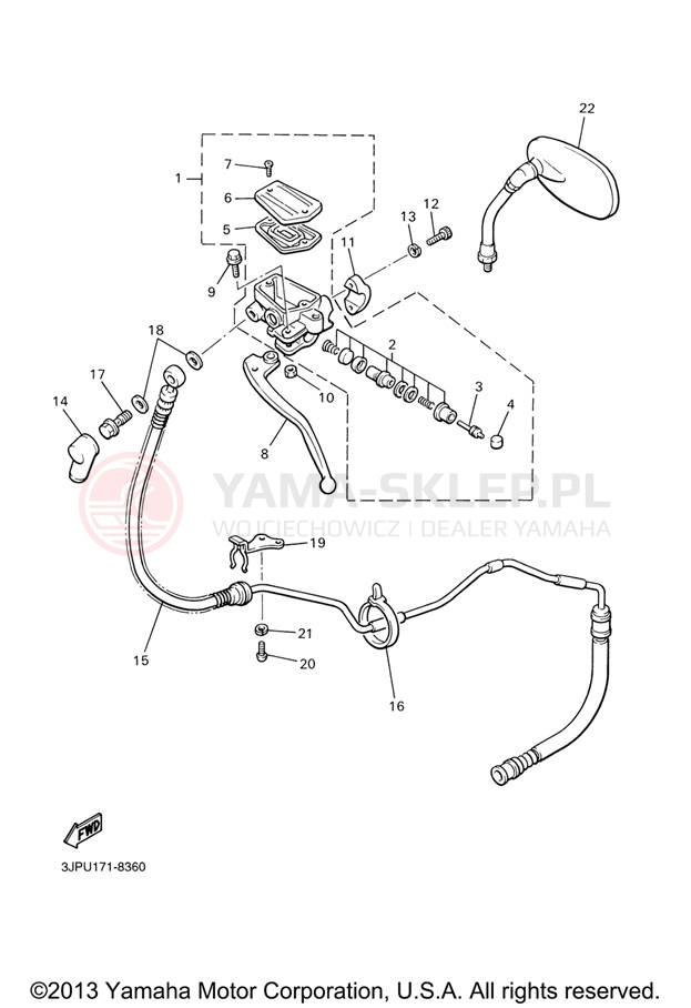 Schemat "Pompa hamulcowa przednia" do Yamaha V-MAX VMX12VC/VMX12V