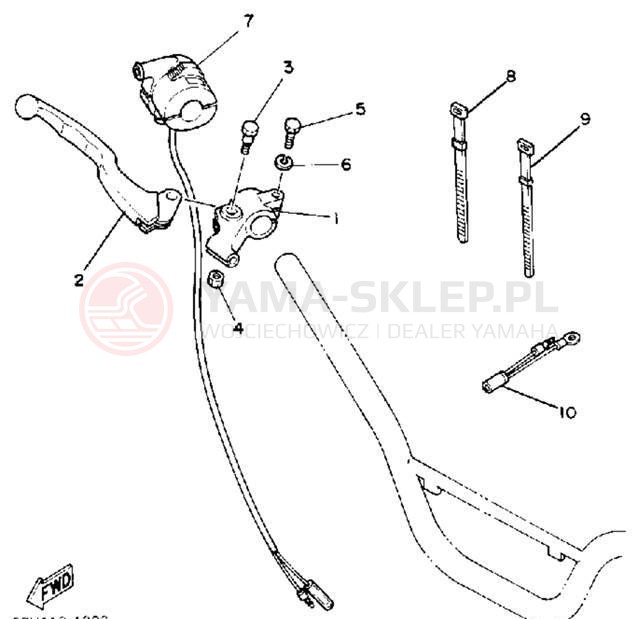 Schemat "Kierownica i osprzęt" do Yamaha Y-ZINGER PW80D