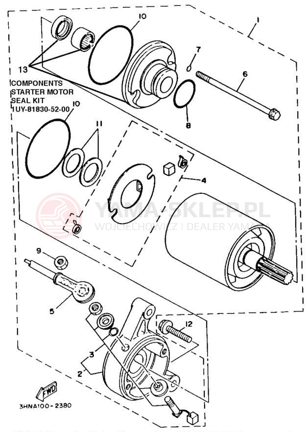 Schemat "rozrusznik" do Yamaha BIG BEAR 4WD YFM350FWD