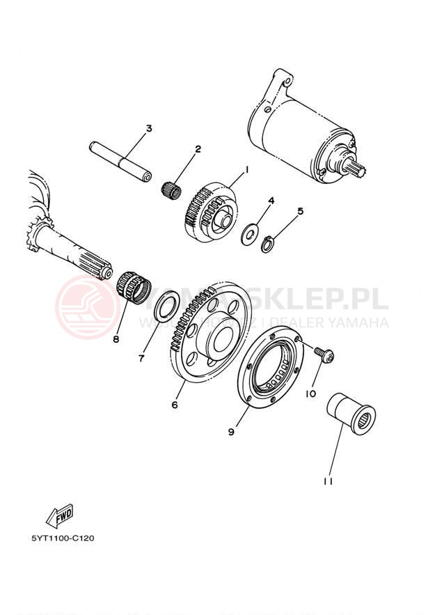Schemat "rozrusznik" do Yamaha RAPTOR 350 YFM35RZW