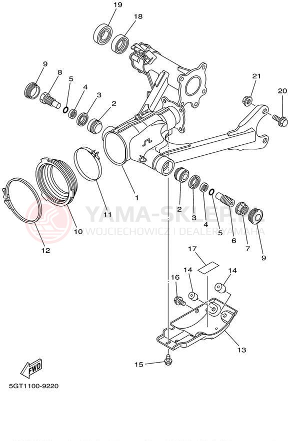 Schemat "wahacz" do Yamaha GRIZZLY YFM600FWAL/YFM600FWAL