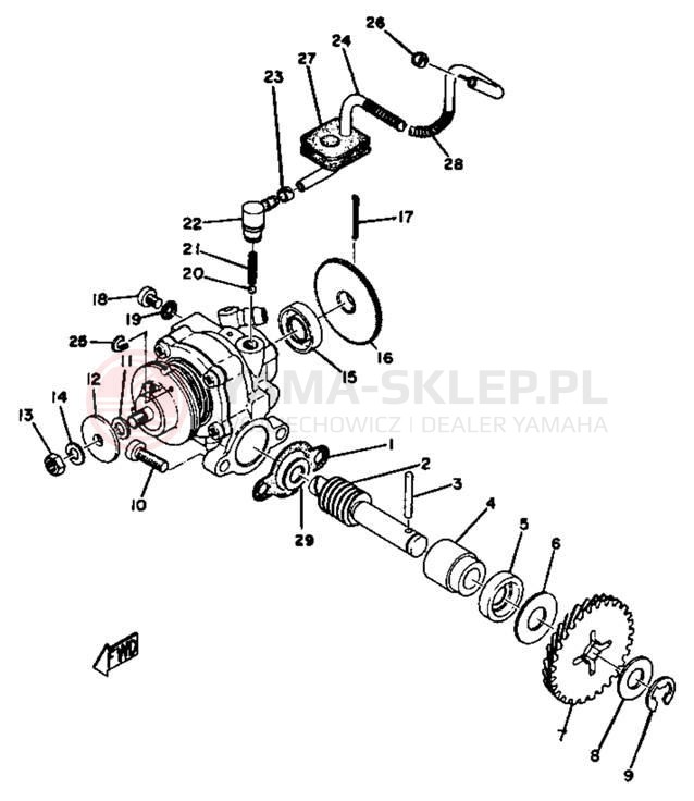 Schemat "Pompa olejowa" do Yamaha GT80A/GTMXA