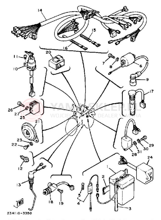 Schemat "układ elektryczny" do Yamaha RX50K