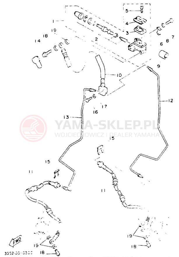 Schemat "Pompa hamulcowa przednia" do Yamaha BANSHEE YFZ350E
