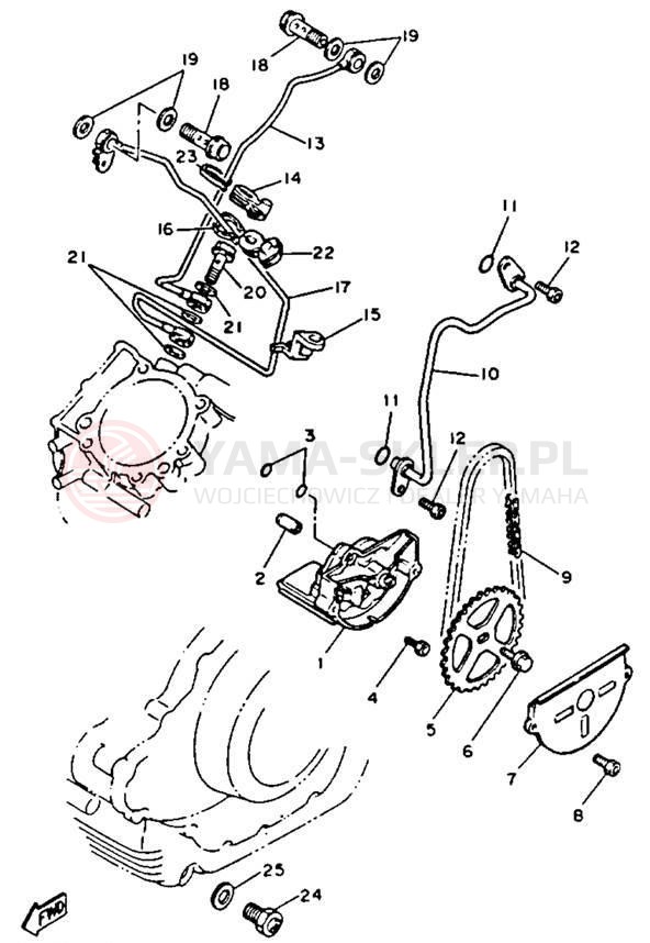 Schemat "Pompa olejowa" do Yamaha VIRAGO 750 XV750E/XV750EC