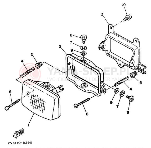 Schemat "Lampa przód" do Yamaha JOG CY50D