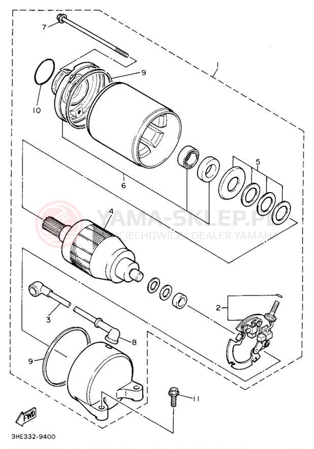 Schemat "rozrusznik" do Yamaha FZR600W