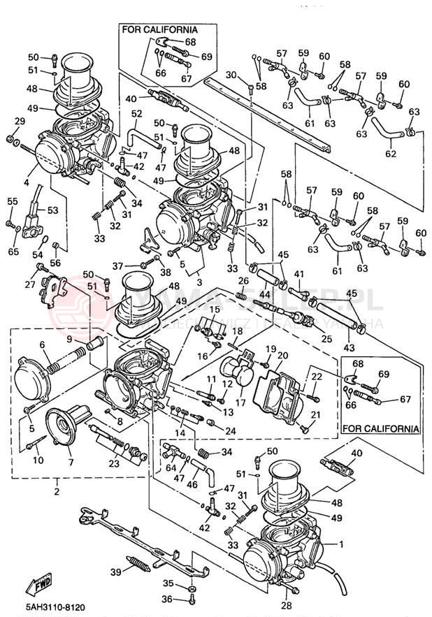 Schemat "Gaźnik" do Yamaha YZF600RK/YZF600RKC