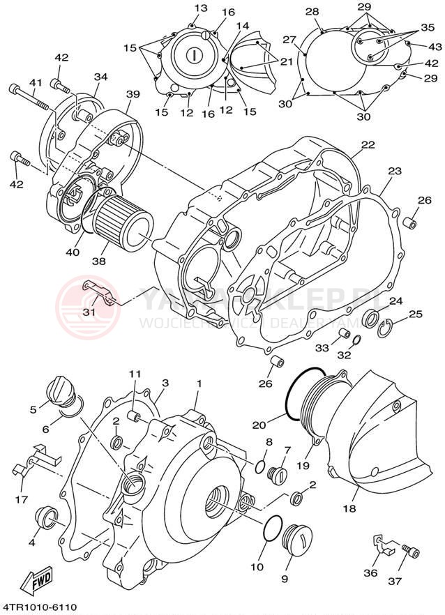 Schemat "Pokrywa silnika" do Yamaha V-STAR CUSTOM XVS650NC/XVS650N
