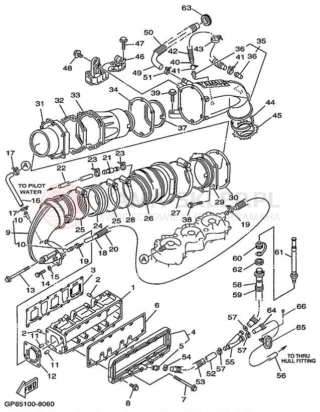 Schemat "Wydech końcowy" do Yamaha LS2000 LST1200X