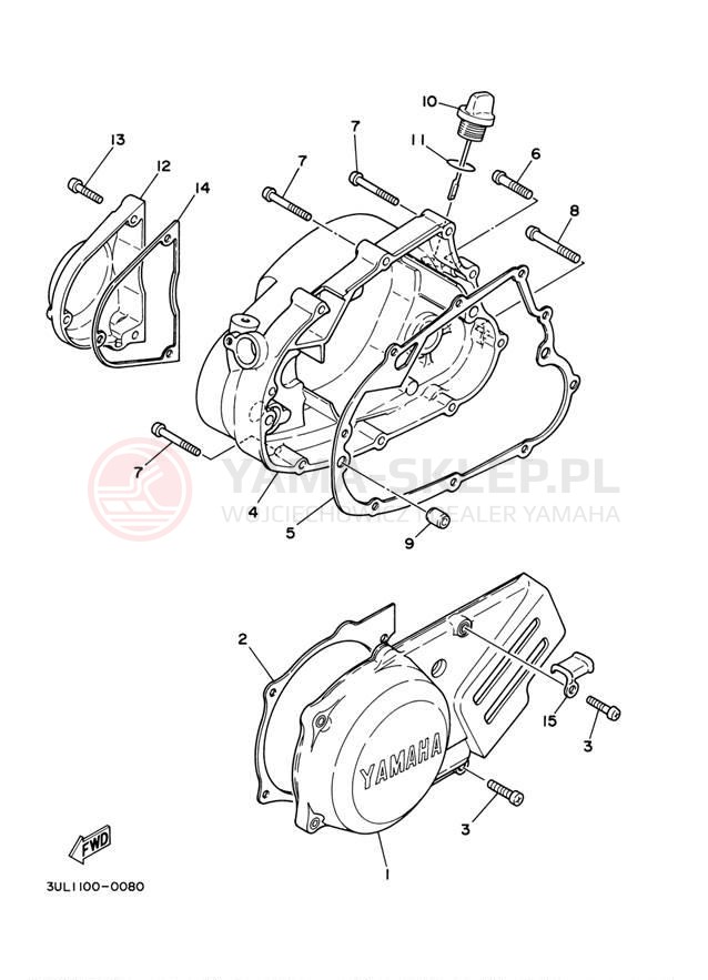 Schemat "Pokrywa silnika" do Yamaha RT100 RT100M