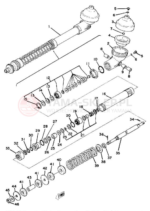 Schemat "Amortyzator tylny" do Yamaha IT400C