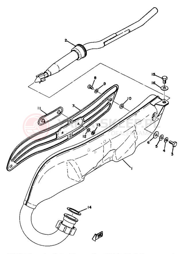 Schemat "Wydech końcowy" do Yamaha GT80A/GTMXA