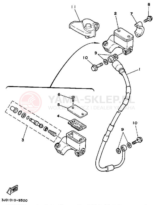 Schemat "Pompa hamulcowa przednia" do Yamaha YZ250WRW