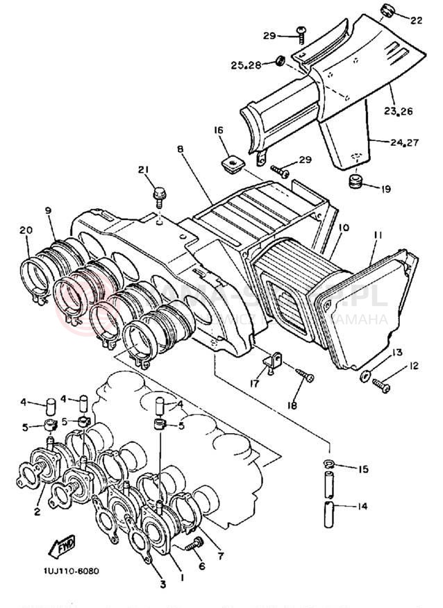 Schemat "Filtr powietrza" do Yamaha RADIAN YX600TC/YX600T