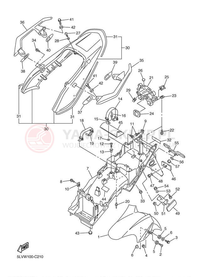 Schemat "błotnik" do Yamaha FZ-1 FZS1S/FZS1SC