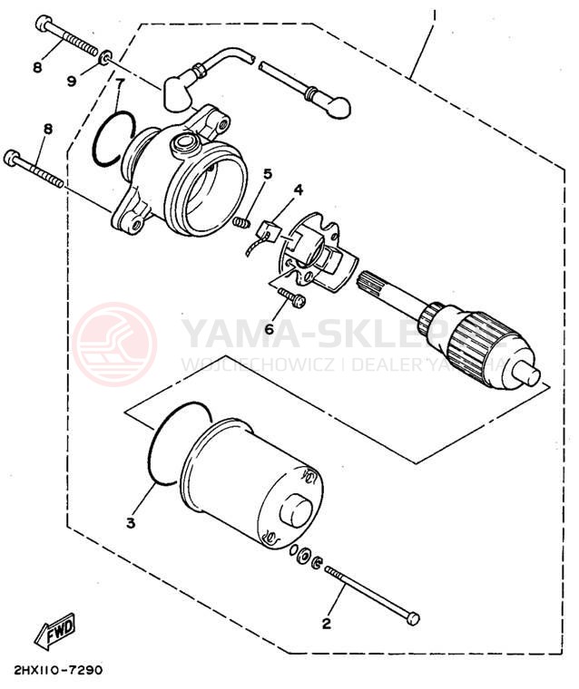 Schemat "rozrusznik" do Yamaha BADGER YFM80G