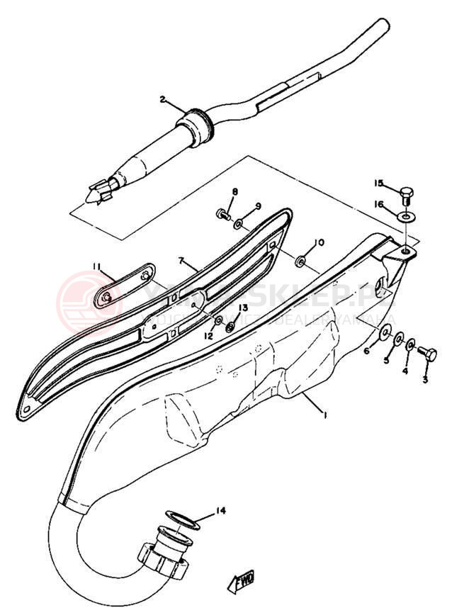 Schemat "Wydech końcowy" do Yamaha GTMX/GT1