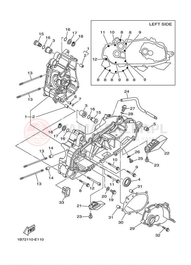 Schemat "Obudowa silnika" do Yamaha MORPHOUS CP250V