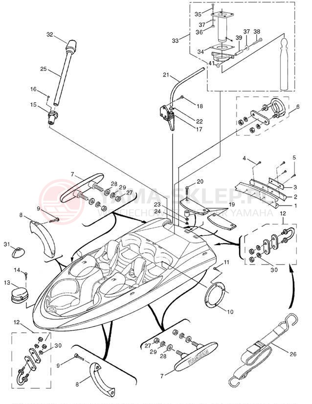 Schemat "HULL DECK FITTINGS" do Yamaha LX210 LST1200AC