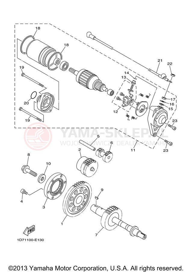 Schemat "rozrusznik" do Yamaha STRATOLINER XV19CTV/XV19CTVC