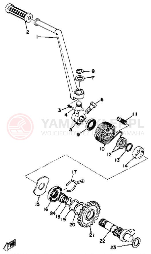 Schemat "kopniak" do Yamaha RD400E
