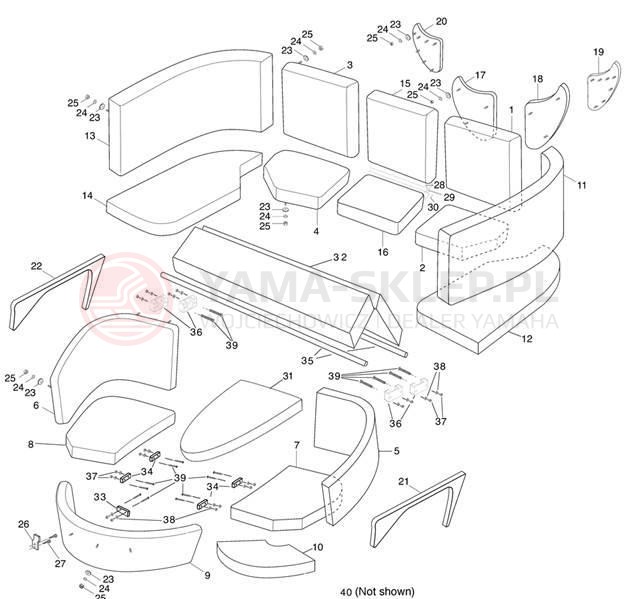 Schemat "Schowek pod siedzeniem," do Yamaha SX230High Output SRT1100D