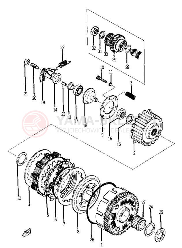 Schemat "sprzęgło" do Yamaha YR1