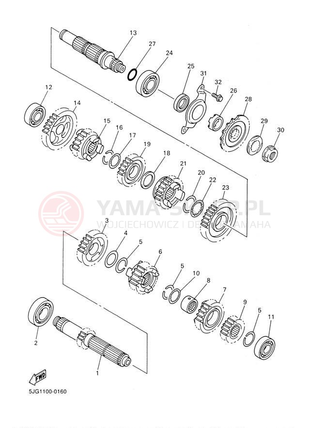 Schemat "Skrzynia biegów " do Yamaha YZ426F YZ426FP