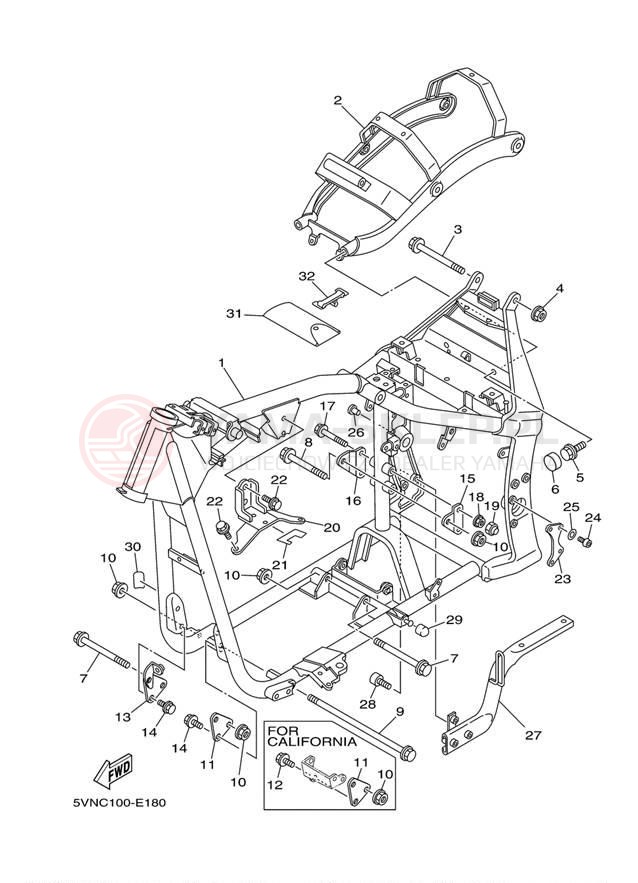 Schemat "rama" do Yamaha ROAD STAR SPOKE XV17AV/XV17AVC