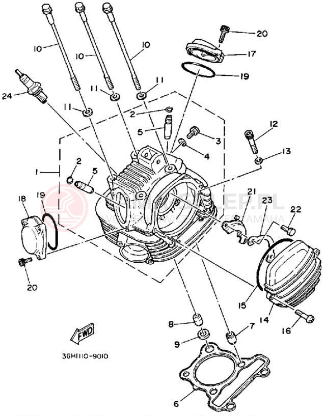 Schemat "głowica" do Yamaha YFB250D_MN