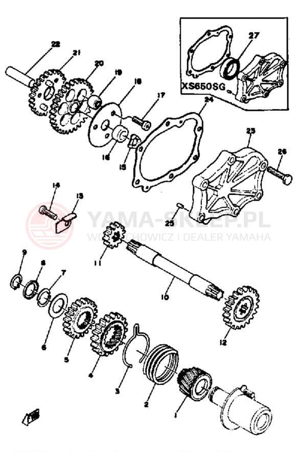 Schemat "rozrusznik" do Yamaha XS650SG
