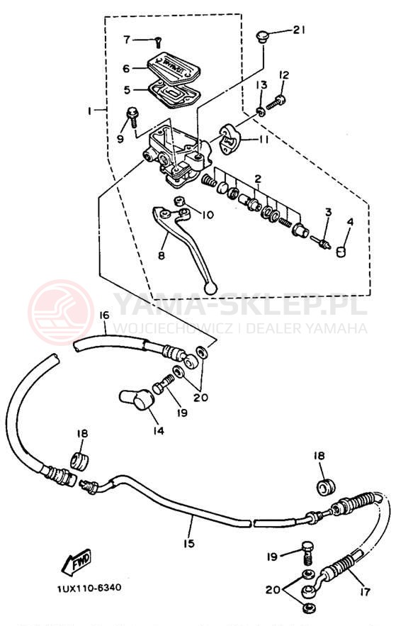 Schemat "Pompa hamulcowa przednia" do Yamaha FJ1200S/FJ1200SC