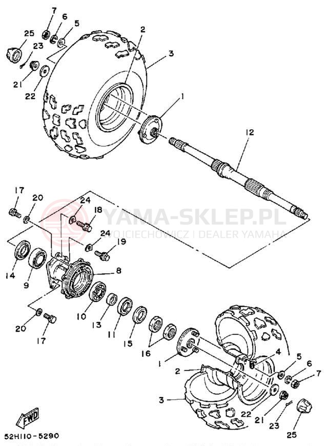 Schemat "Koło tył" do Yamaha MOTO-4 YFM200N