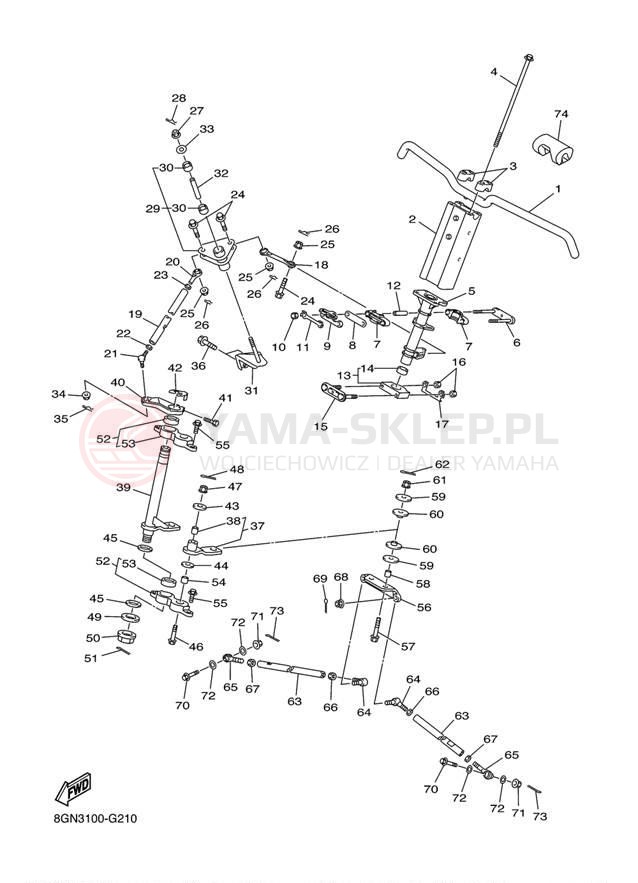Schemat "Półki zawieszenia" do Yamaha PHAZER RTX PZ50RTBW