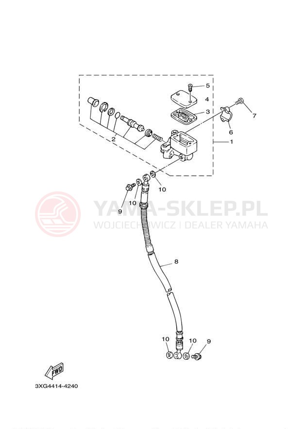 Schemat "Pompa hamulcowa przednia" do Yamaha VINO 125 YJ125YR/YJ125YS