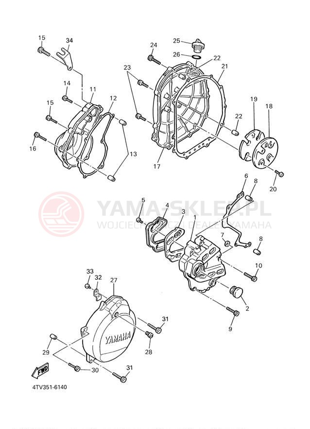 Schemat "Pokrywa silnika" do Yamaha YZF600R YZF600RM/YZF600RMC