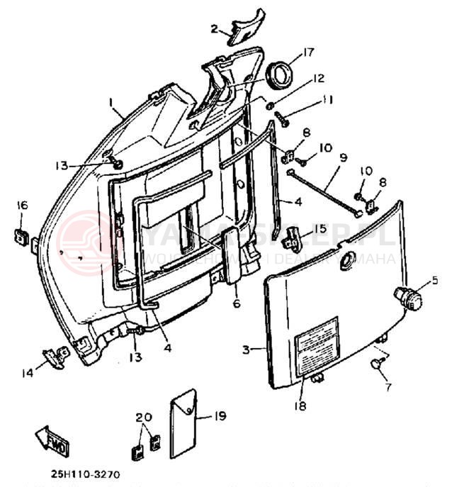 Schemat "Owiewki" do Yamaha RIVA 180 XC180L/XC180LC