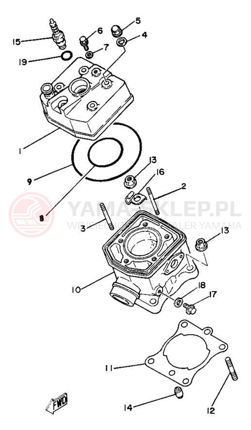 Schemat "cylinder" do Yamaha YZ125H