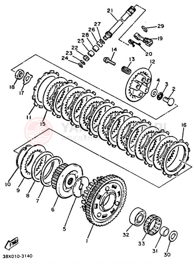 Schemat "sprzęgło" do Yamaha MAXIM X XJ700XNC/XJ700XN