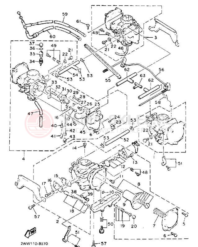 Schemat "Gaźnik" do Yamaha XVZ13DD/XVZ13DDC