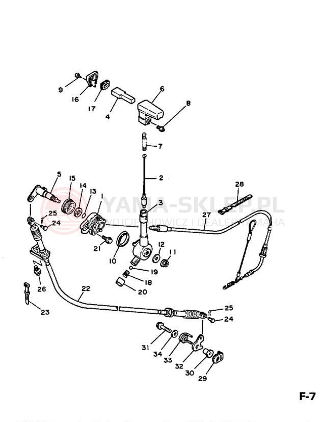 Schemat "dźwignia cofania" do Yamaha BIG BEAR 4WD YFM350FWB_