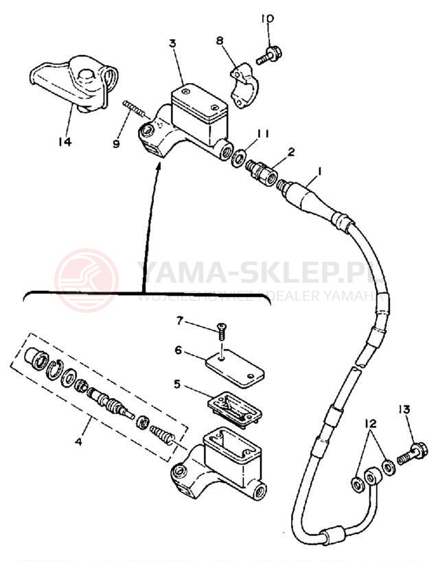 Schemat "Pompa hamulcowa przednia" do Yamaha WR500ZD