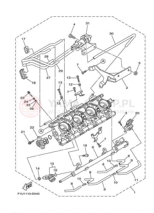 Schemat "Układ wtryskowy" do Yamaha 212 X FAT1100AH/FAT1100BH